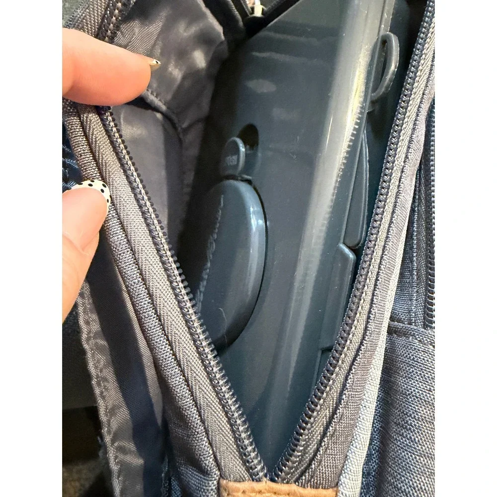 Eddie Bauer Diaper Bag Backpack Unisex Large Grey Good Insulated Wipes Pocket